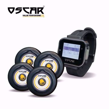 صورة OSCAR WPR100 Wristband Pager & RTP100 Table Pager Token Black