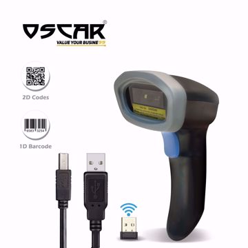 Picture of OSCAR OS-60CBR PLUS - Wireless Area Imager 2D QR 1D - 2-in-1 Wireless Barcode Scanner Black
